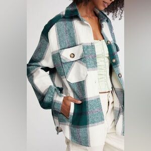 L.A. Hearts Green Plaid Shacket